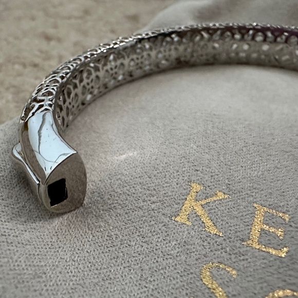 Kendra Scott Abbie Bangle Bracelet in Vintage Silver, Size M/L - Picture 13 of 16